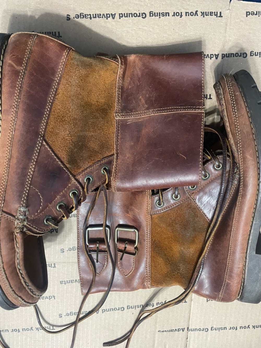 Polo by Ralph Lauren Brown Leather Lace-Up Buckle Boots